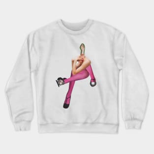 Model Waiting in Pink Crewneck Sweatshirt